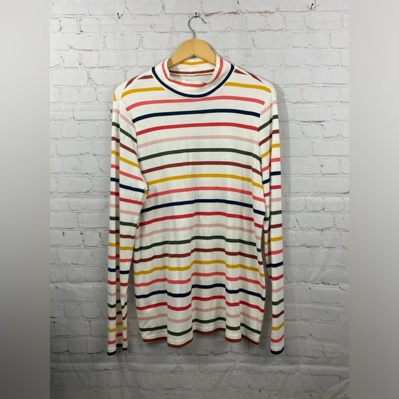 Kim Rogers Perfectly Soft Top Womens Size XL Multicolor Fall Striped Long Sleeve - Picture 1 of 7
